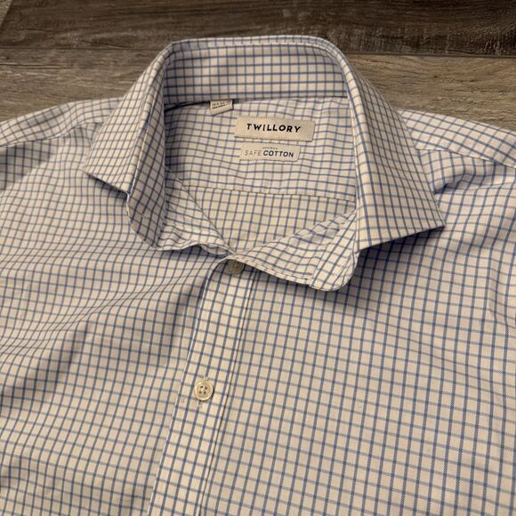 Twillory Other - Twillory Button Up Dress Shirt Men's 15.5 34/35 Tailored Fit Safe Cotton Stretch
